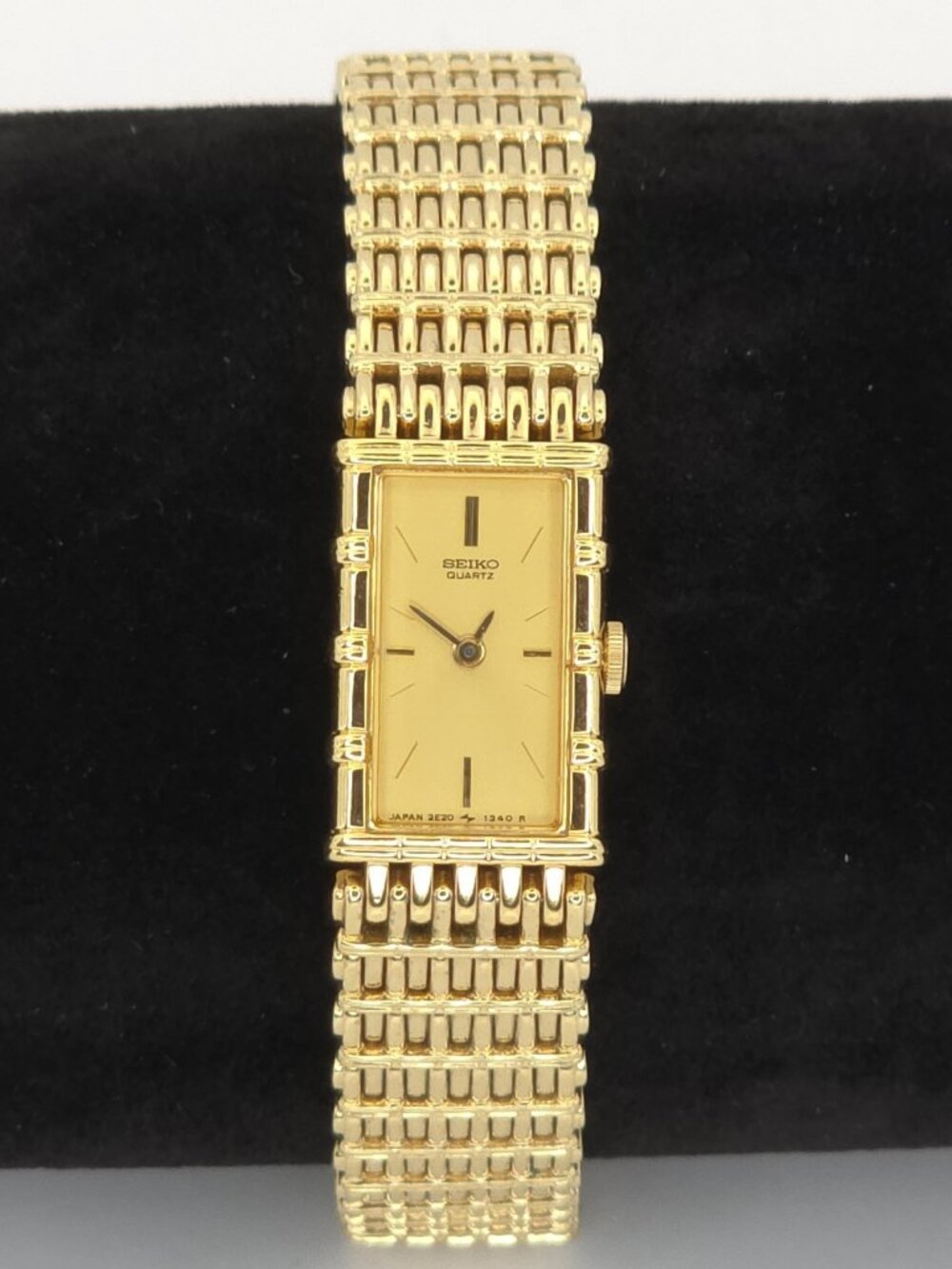 Vtg Ladies Seiko Dress Watch Bamboo Style 2E20-6109 New Battery